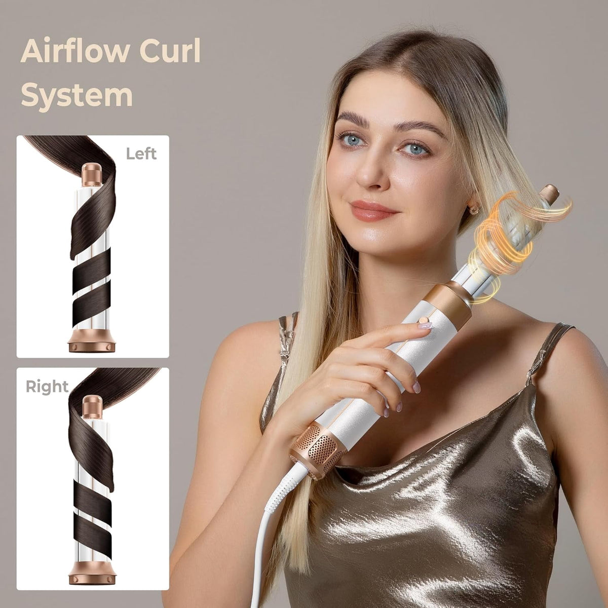 7 in 1 Hair Dryer Brush,  Powerful Blow Dryer Brush with Auto- Wrap Curler, Detachable Fast Drying, Volumizing, Curling, Straightening, Ionic Hair Dryer with Diffuser, Hair Styling Tools