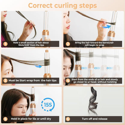 7 in 1 Hair Dryer Brush,  Powerful Blow Dryer Brush with Auto- Wrap Curler, Detachable Fast Drying, Volumizing, Curling, Straightening, Ionic Hair Dryer with Diffuser, Hair Styling Tools