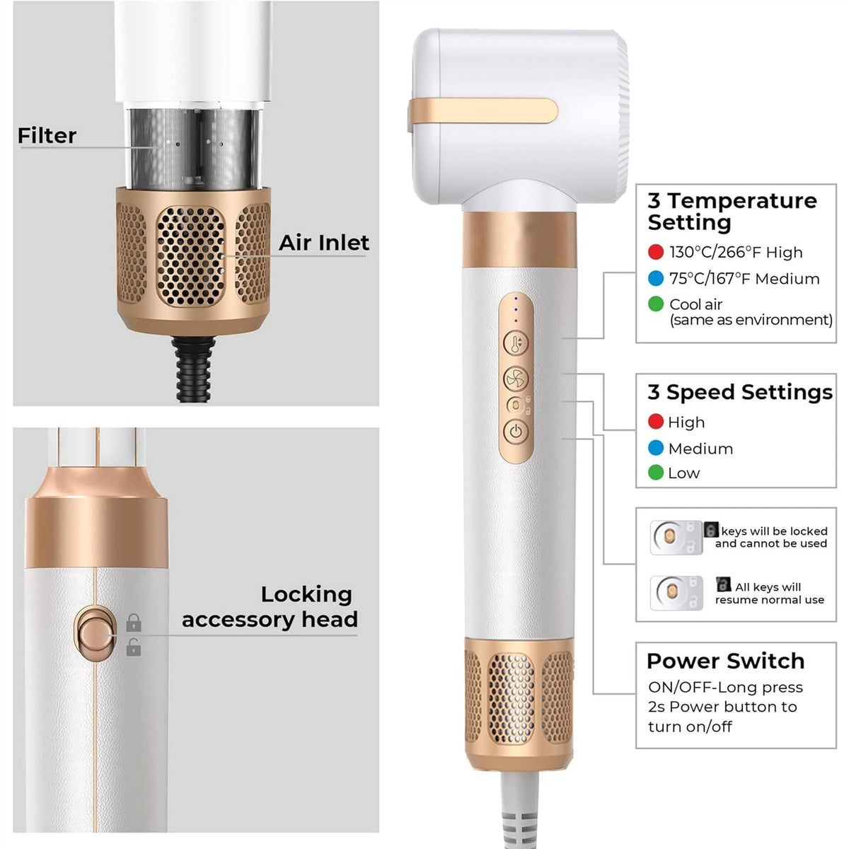 7 in 1 Hair Dryer Brush,  Powerful Blow Dryer Brush with Auto- Wrap Curler, Detachable Fast Drying, Volumizing, Curling, Straightening, Ionic Hair Dryer with Diffuser, Hair Styling Tools