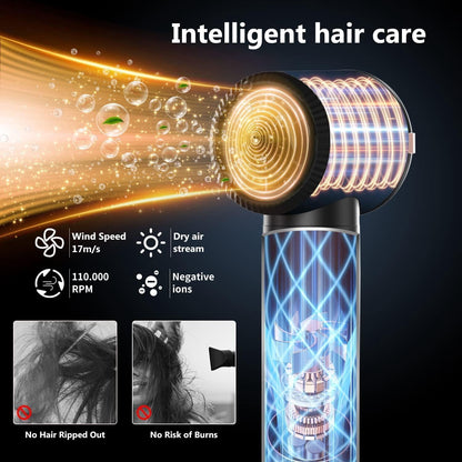 7 in 1 Hair Dryer Brush,  Powerful Blow Dryer Brush with Auto- Wrap Curler, Detachable Fast Drying, Volumizing, Curling, Straightening, Ionic Hair Dryer with Diffuser, Hair Styling Tools